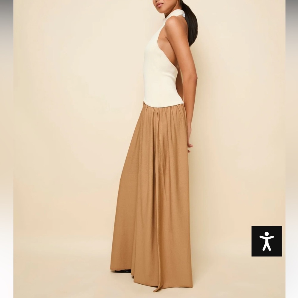 Solid & Striped Halter Soglio Dress Ecru Camel - Picture 2 of 6